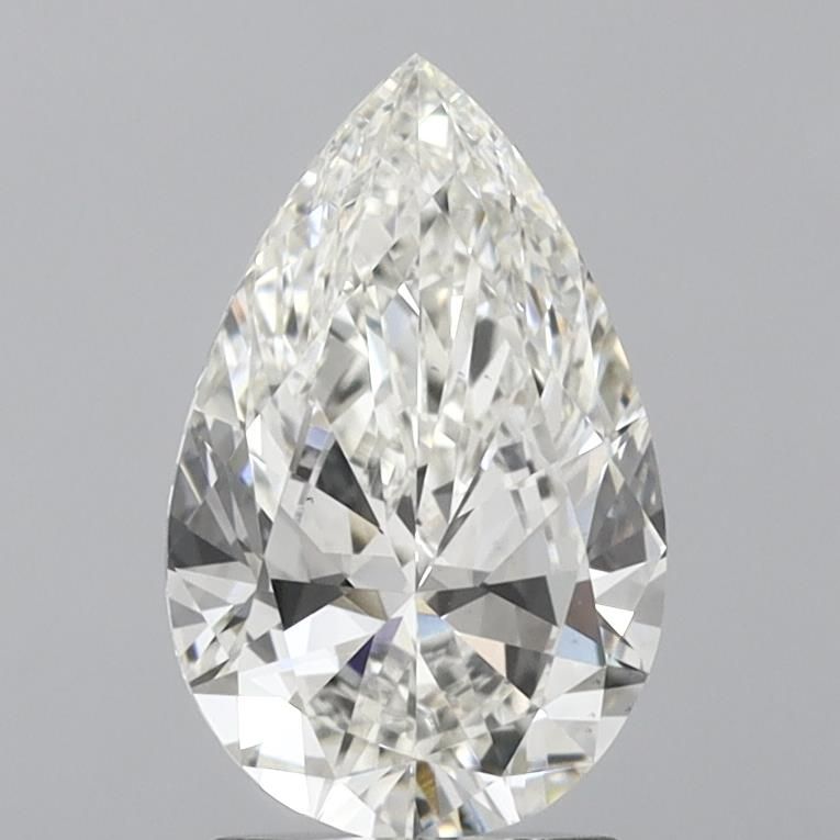 2.01 Carat Pear Lab Diamond with  Cut Diamond in 14KT  view 1
