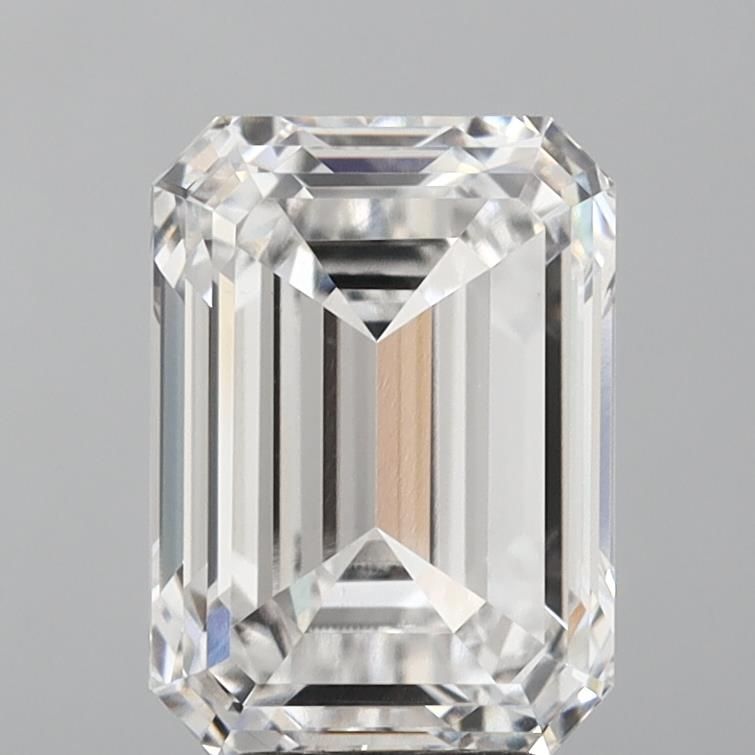 4.52 Carat Emerald Lab Diamond with  Cut Diamond in 14KT  view 1
