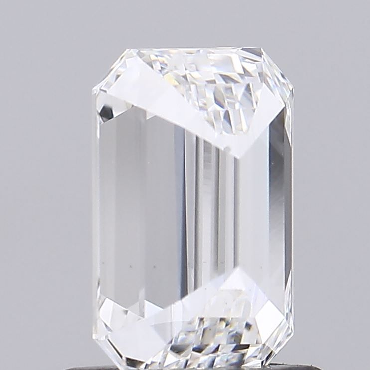 1.01 Carat Emerald Lab Diamond with  Cut Diamond in 14KT  view 1
