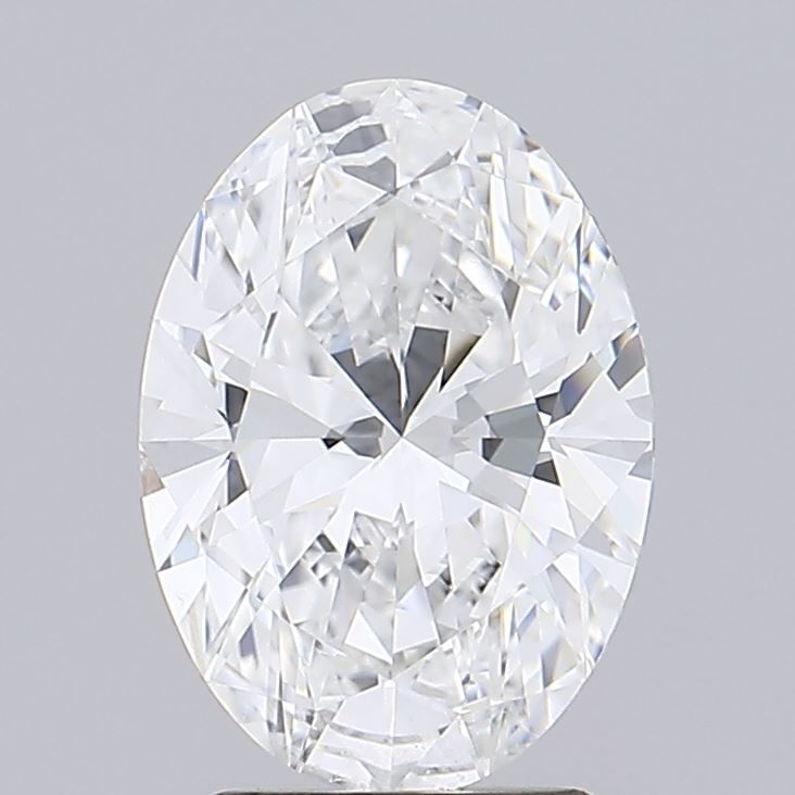 2.51 Carat Oval Lab Diamond with  Cut Diamond in 14KT  view 1
