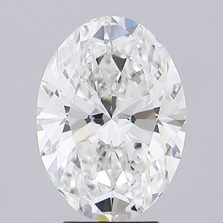 4.01 Carat Oval Lab Diamond with  Cut Diamond in 14KT  view 1
