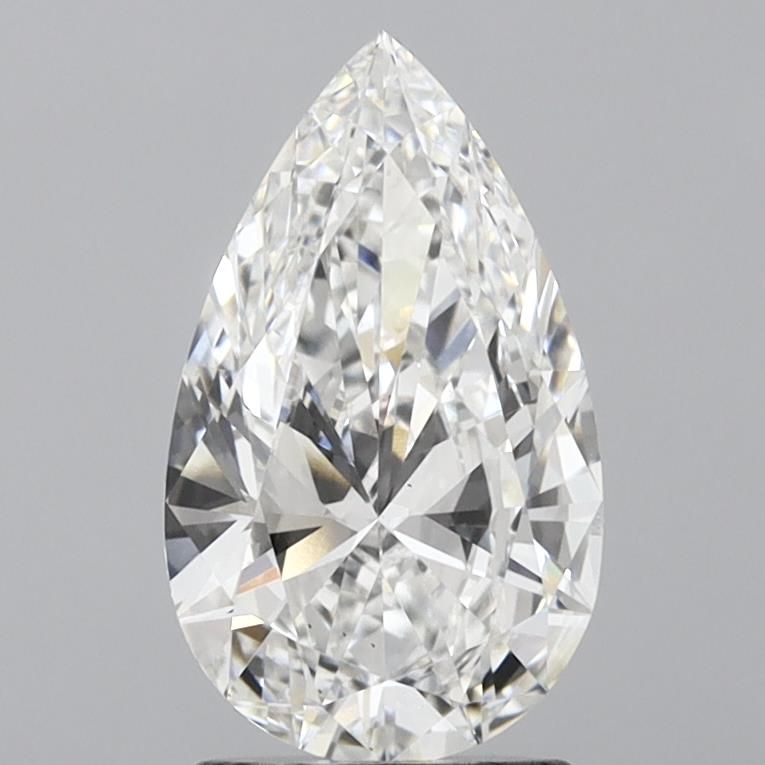 1.83 Carat Pear Lab Diamond with  Cut Diamond in 14KT  view 1

