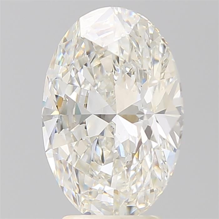 3.81 Carat Oval Lab Diamond with  Cut Diamond in 14KT  view 1
