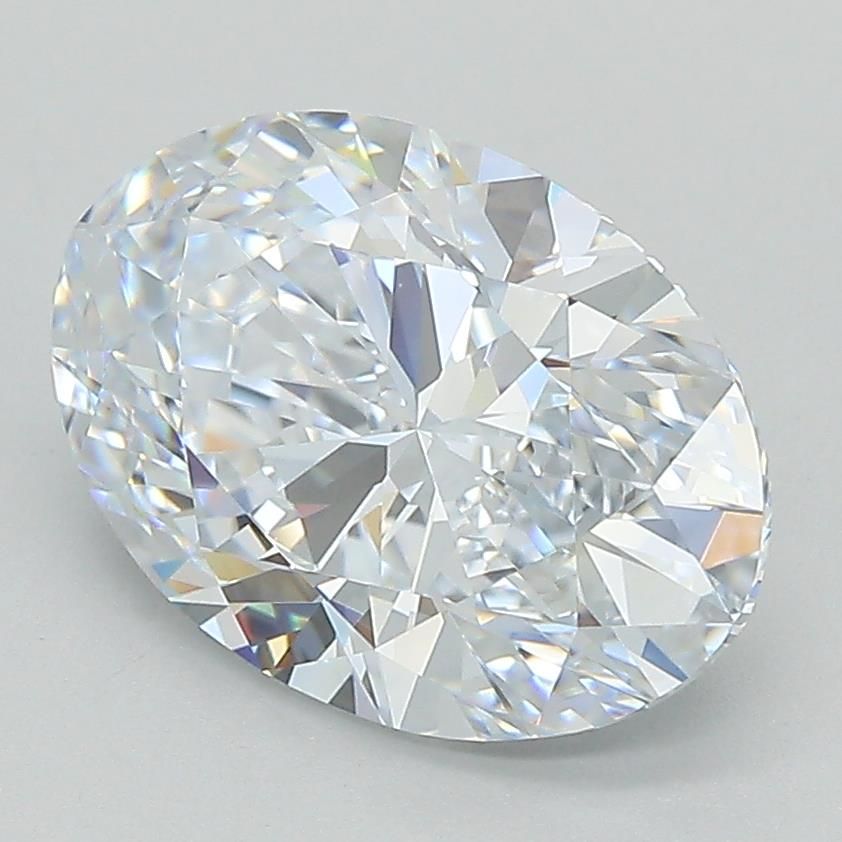 3.14 Carat Oval Lab Diamond with  Cut Diamond in 14KT  view 1
