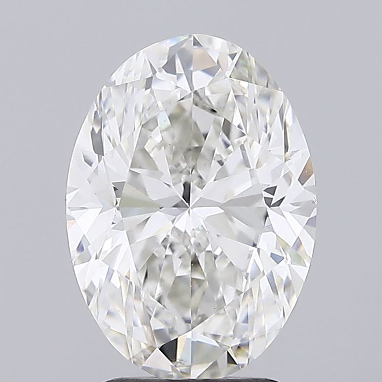 3.0 Carat Oval Lab Diamond with  Cut Diamond in 14KT  view 1
