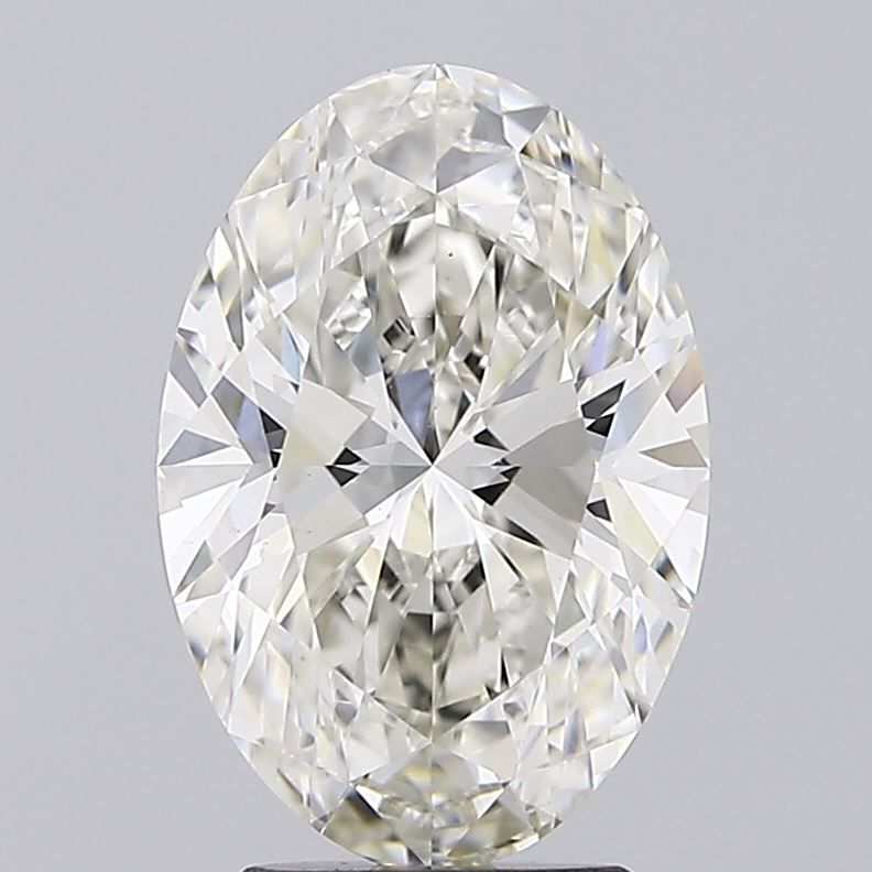 3.3 Carat Oval Lab Diamond with  Cut Diamond in 14KT  view 1
