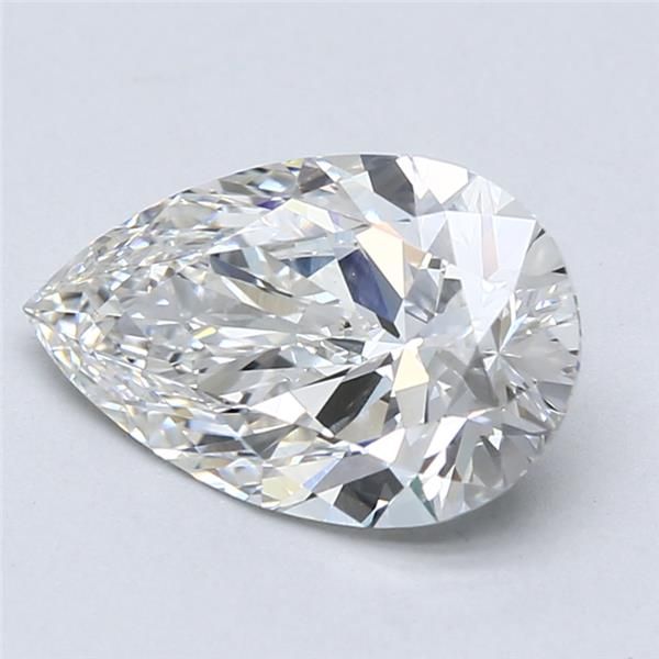 2.55 Carat Pear Lab Diamond with  Cut Diamond in 14KT  view 1
