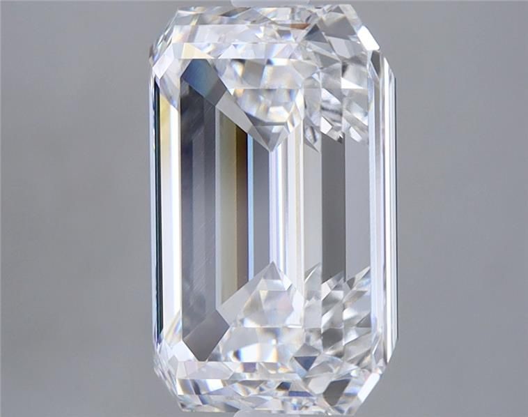 5.01 Carat Emerald Lab Diamond with  Cut Diamond in 14KT  view 1

