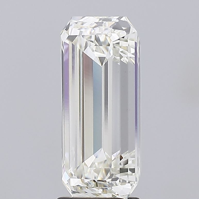4.41 Carat Emerald Lab Diamond with  Cut Diamond in 14KT  view 1
