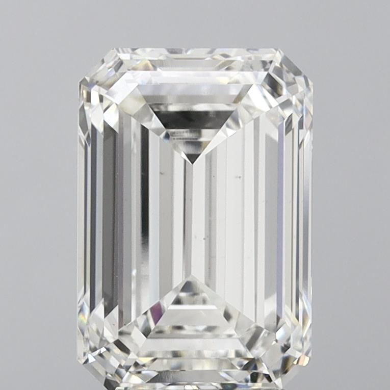 4.25 Carat Emerald Lab Diamond with  Cut Diamond in 14KT  view 1
