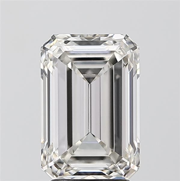 3.08 Carat Emerald Lab Diamond with  Cut Diamond in 14KT  view 1
