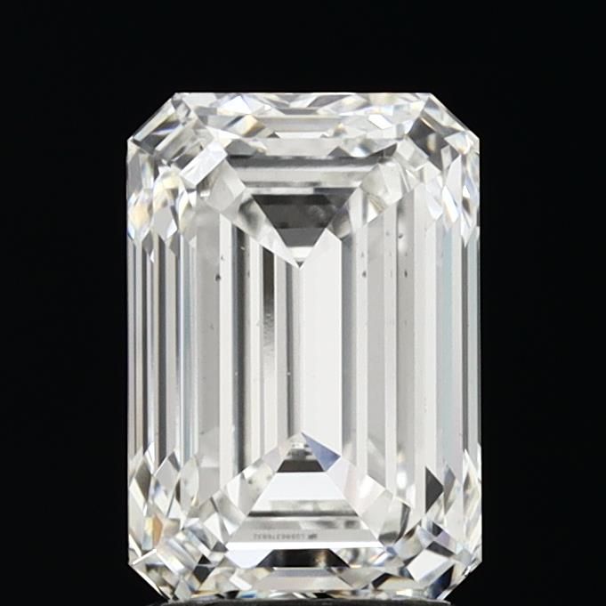 2.3 Carat Emerald Lab Diamond with  Cut Diamond in 14KT  view 1
