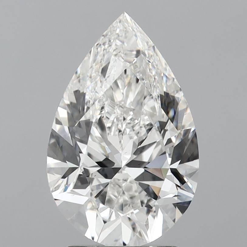 3.01 Carat Pear Lab Diamond with  Cut Diamond in 14KT  view 1
