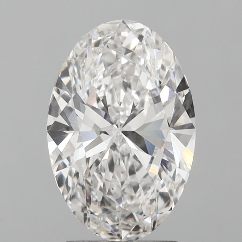3.0 Carat Oval Lab Diamond with  Cut Diamond in 14KT  view 1
