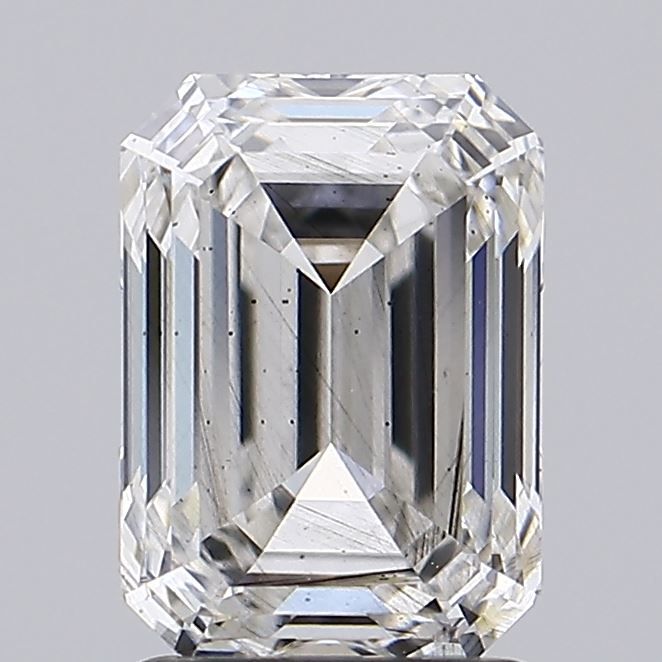 2.01 Carat Emerald Lab Diamond with  Cut Diamond in 14KT  view 1
