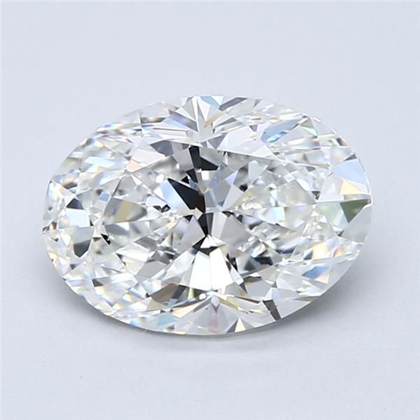 3.01 Carat Oval Natural Diamond with  Cut Diamond in 14KT  view 1
