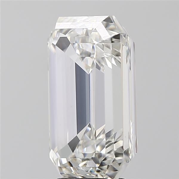 7.09 Carat Emerald Lab Diamond with  Cut Diamond in 14KT  view 1
