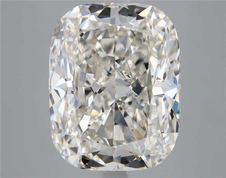 6.01 Carat Cushion Lab Diamond with  Cut Diamond in 14KT  view 1
