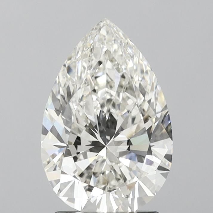 2.21 Carat Pear Lab Diamond with  Cut Diamond in 14KT  view 1
