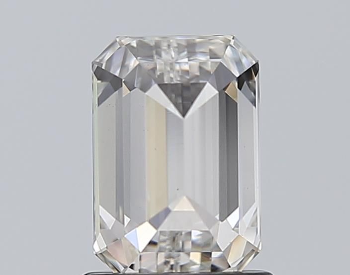 1.01 Carat Emerald Lab Diamond with  Cut Diamond in 14KT  view 1
