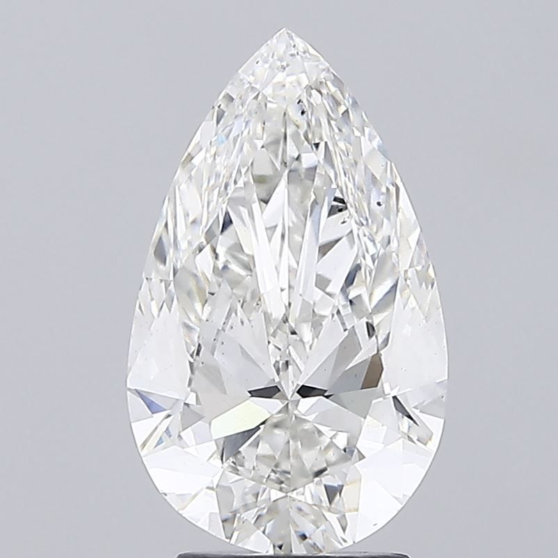 3.5 Carat Pear Lab Diamond with  Cut Diamond in 14KT  view 1
