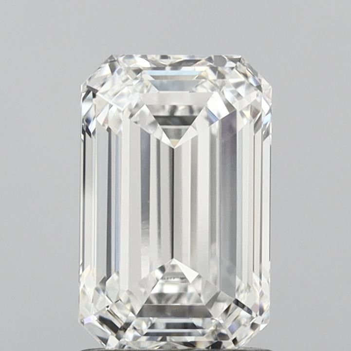 1.6 Carat Emerald Lab Diamond with  Cut Diamond in 14KT  view 1
