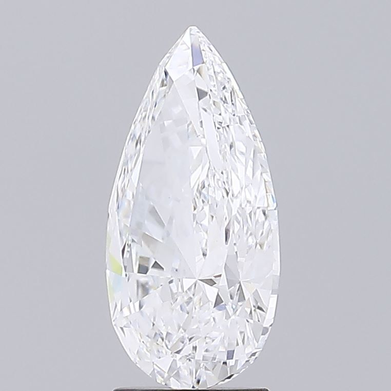 3.0 Carat Pear Lab Diamond with  Cut Diamond in 14KT  view 1
