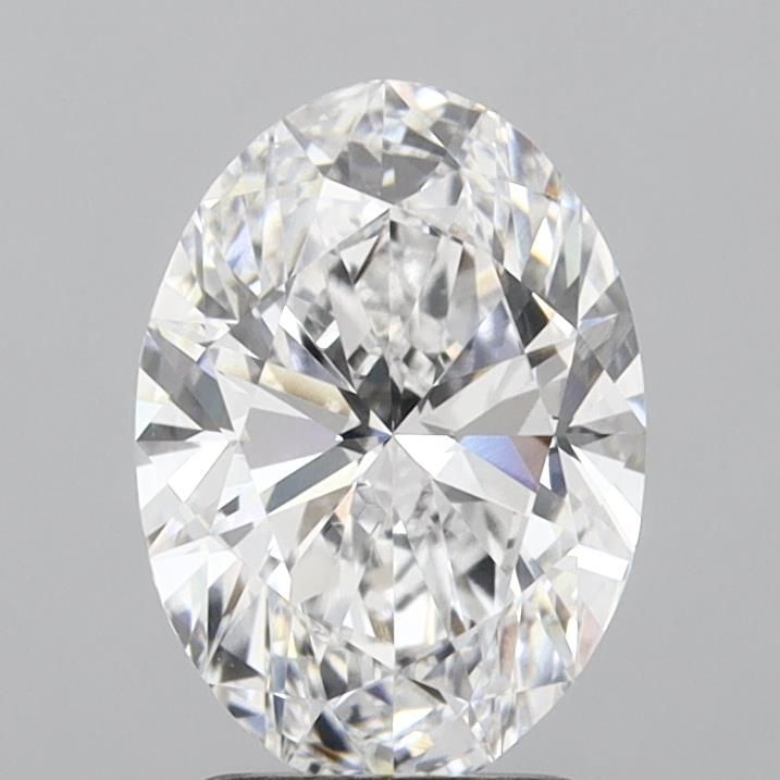 2.26 Carat Oval Lab Diamond with  Cut Diamond in 14KT  view 1

