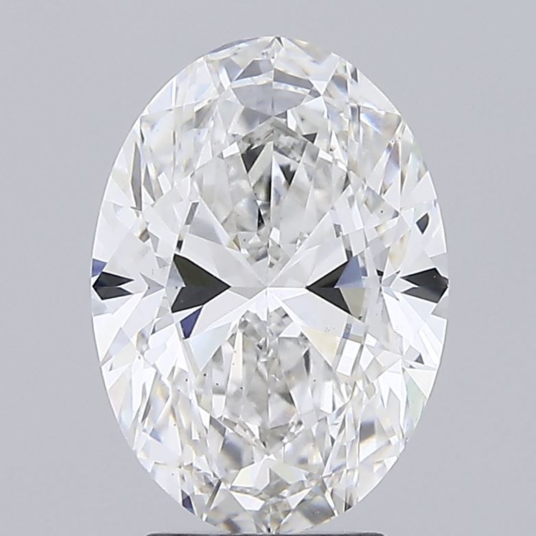 4.0 Carat Oval Lab Diamond with  Cut Diamond in 14KT  view 1
