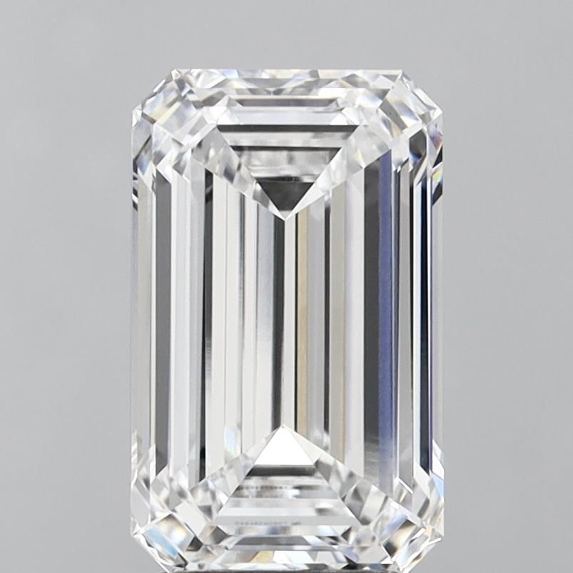 3.14 Carat Emerald Lab Diamond with  Cut Diamond in 14KT  view 1

