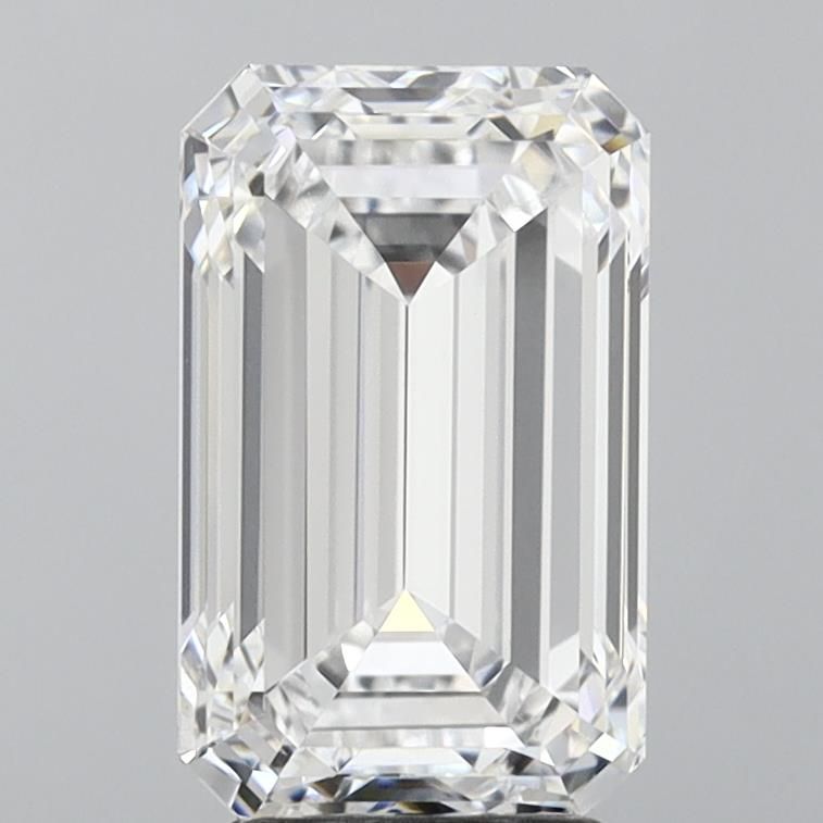 4.03 Carat Emerald Lab Diamond with  Cut Diamond in 14KT  view 1
