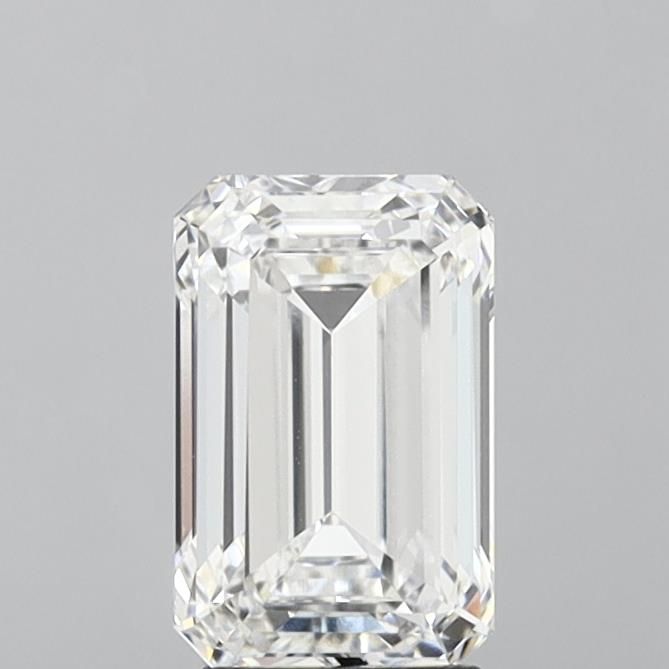 3.21 Carat Emerald Lab Diamond with  Cut Diamond in 14KT  view 1
