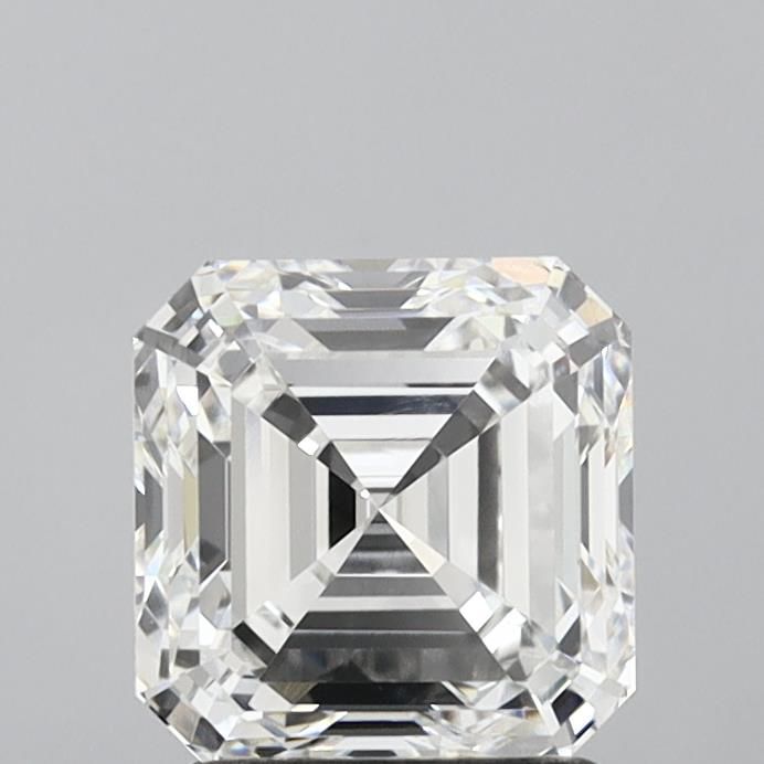 2.0 Carat Asscher Lab Diamond with  Cut Diamond in 14KT  view 1
