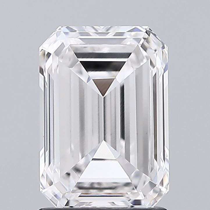 1.7 Carat Emerald Lab Diamond with  Cut Diamond in 14KT  view 1
