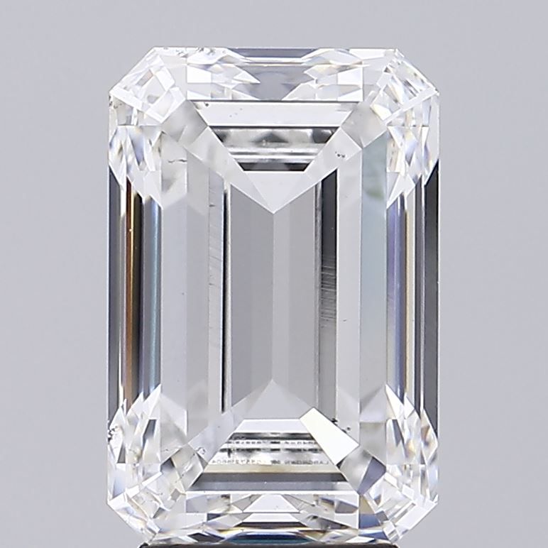 5.06 Carat Emerald Lab Diamond with  Cut Diamond in 14KT  view 1

