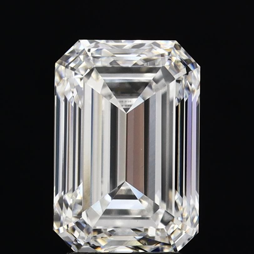 4.21 Carat Emerald Lab Diamond with  Cut Diamond in 14KT  view 1
