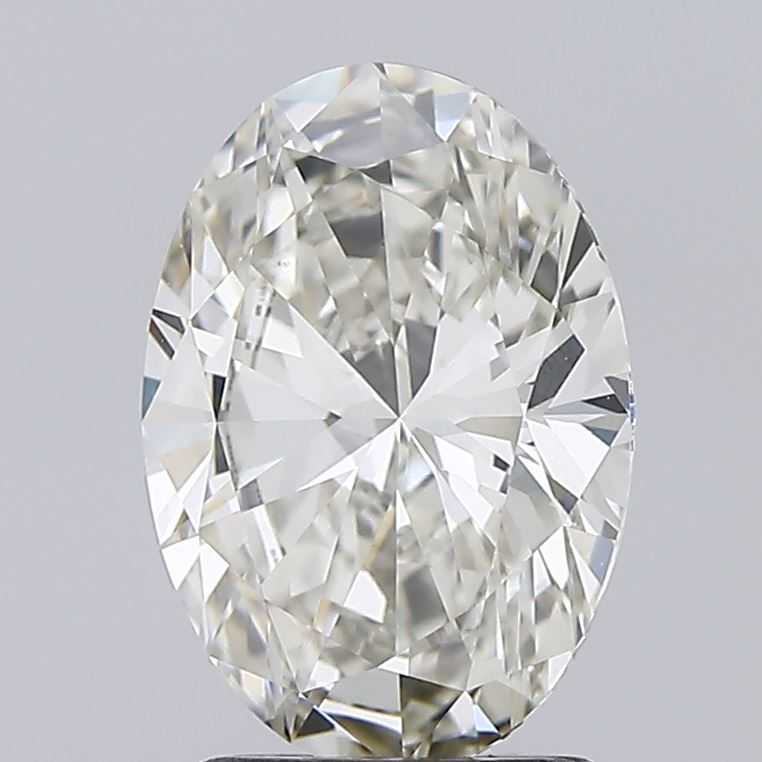 2.12 Carat Oval Lab Diamond with  Cut Diamond in 14KT  view 1
