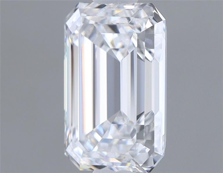 1.0 Carat Emerald Lab Diamond with  Cut Diamond in 14KT  view 1
