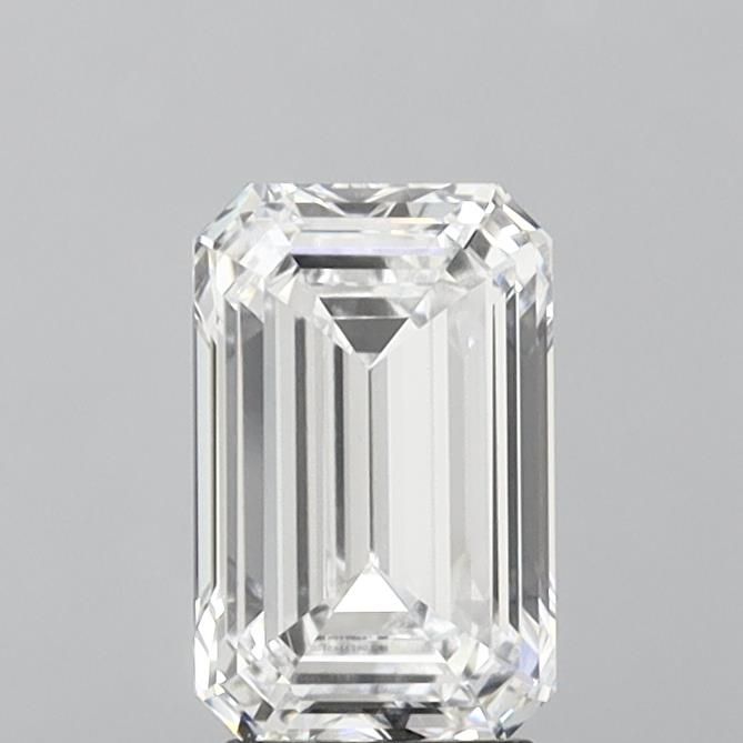 3.15 Carat Emerald Lab Diamond with  Cut Diamond in 14KT  view 1
