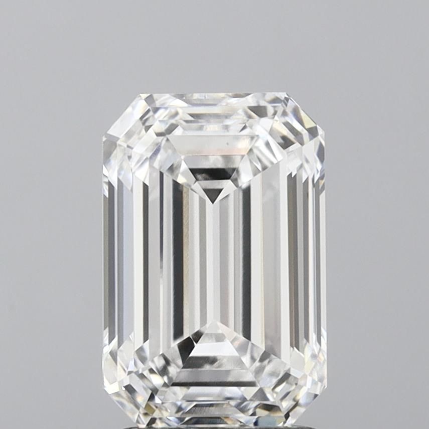 2.51 Carat Emerald Lab Diamond with  Cut Diamond in 14KT  view 1
