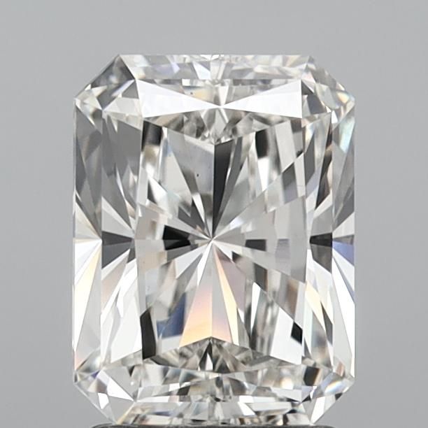 2.2 Carat Radiant Lab Diamond with  Cut Diamond in 14KT  view 1
