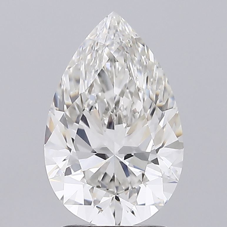 2.25 Carat Pear Lab Diamond with  Cut Diamond in 14KT  view 1
