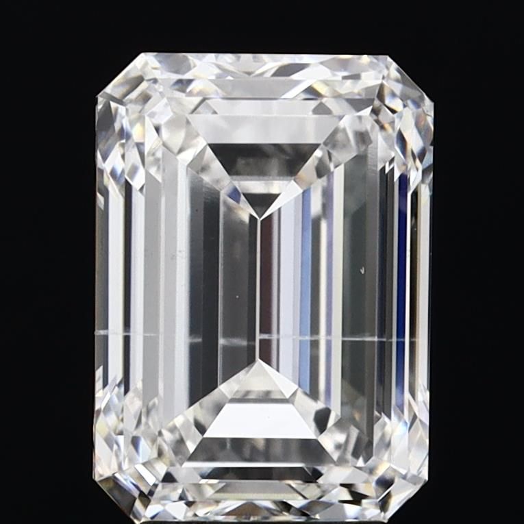 4.57 Carat Emerald Lab Diamond with  Cut Diamond in 14KT  view 1
