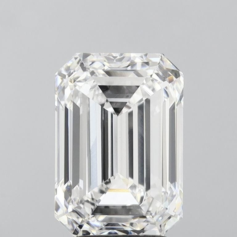 4.05 Carat Emerald Lab Diamond with  Cut Diamond in 14KT  view 1
