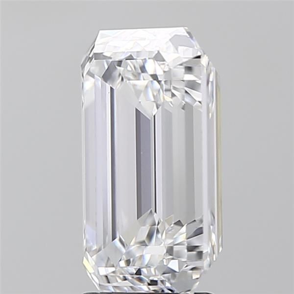 4.08 Carat Emerald Lab Diamond with  Cut Diamond in 14KT  view 1
