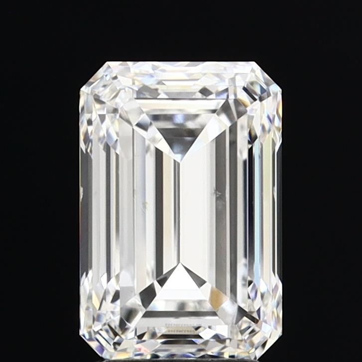 3.03 Carat Emerald Lab Diamond with  Cut Diamond in 14KT  view 1
