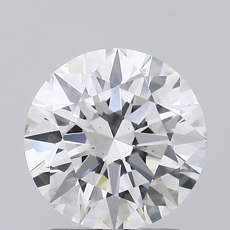 1.57 Carat Round Lab Diamond & 1.55 Carat Round Lab Diamond with  Cut Diamond in 14KT  view 1
