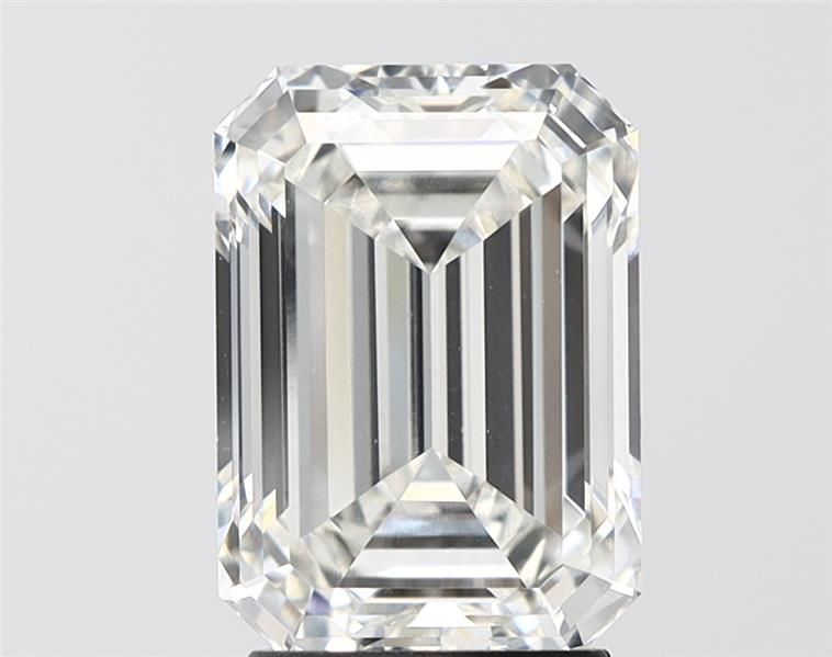 3.11 Carat Emerald Lab Diamond with  Cut Diamond in 14KT  view 1
