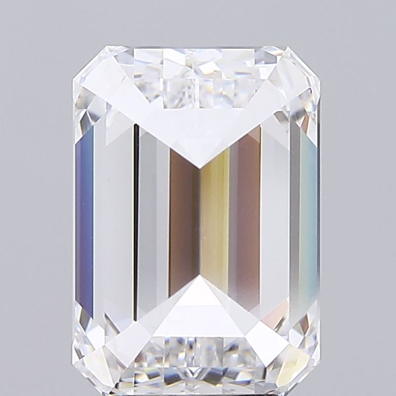 5.36 Carat Emerald Lab Diamond with  Cut Diamond in 14KT  view 1
