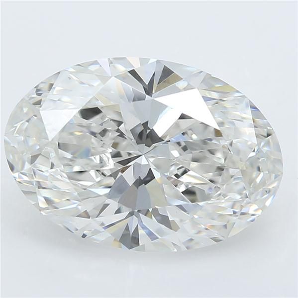 2.68 Carat Oval Lab Diamond with  Cut Diamond in 14KT  view 1
